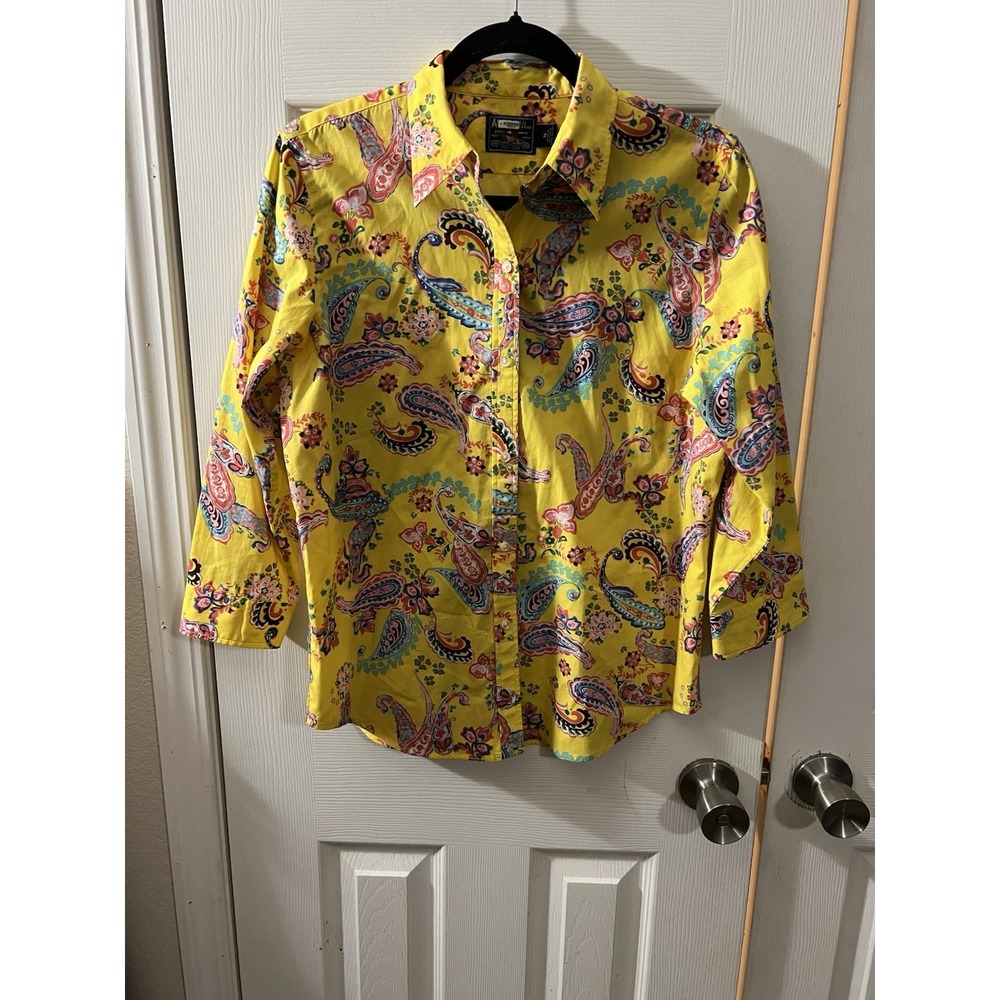 American Living Bright Paisley Print Blouse Size Medium